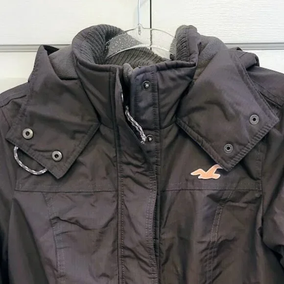 Hollister All Weather Charcoal/Salmon Jacket Women's Size Small - Picture 2 of 5